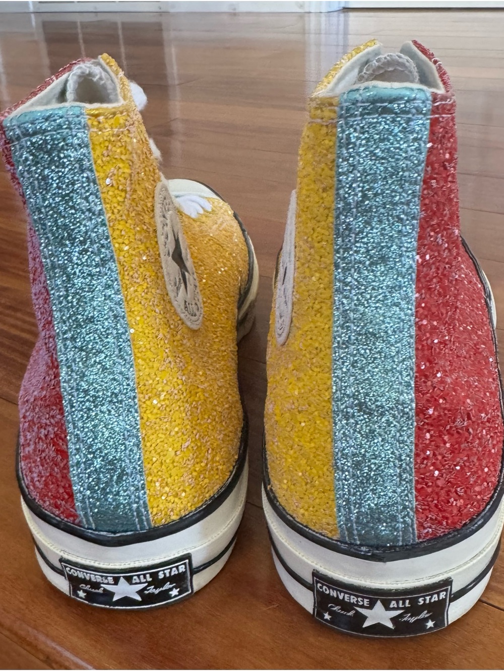 JW Anderson All Star Chuck Taylor HI Glitter Lace-Up Sneakers - Picture 10 of 12